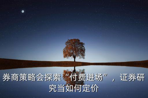 券商策略會(huì)探索“付費(fèi)進(jìn)場”，證券研究當(dāng)如何定價(jià)