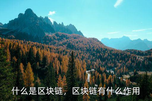 什么是區(qū)塊鏈，區(qū)塊鏈有什么作用