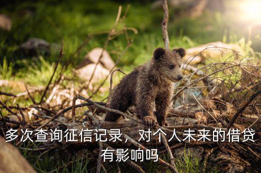 多次查詢(xún)征信記錄，對(duì)個(gè)人未來(lái)的借貸有影響嗎