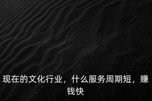 現(xiàn)在的文化行業(yè)，什么服務(wù)周期短，賺錢快