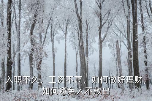 入職不久，工資不高，如何做好理財，如何避免入不敷出