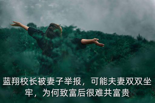 藍(lán)翔校長(zhǎng)被妻子舉報(bào)，可能夫妻雙雙坐牢，為何致富后很難共富貴