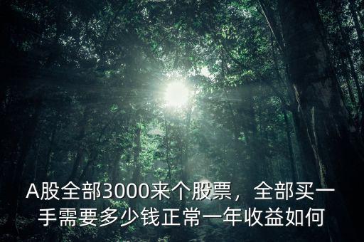 A股全部3000來個股票，全部買一手需要多少錢正常一年收益如何