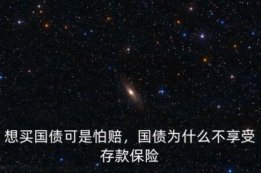 想買國債可是怕賠，國債為什么不享受存款保險