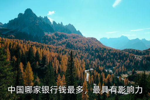 中國哪家銀行錢最多，最具有影響力