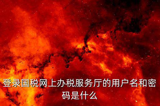 地稅用戶名登陸密碼是什么，地稅的用戶名是什么