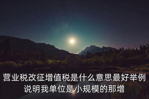 什么是改征增值稅，營業(yè)稅改征增值稅是什么意思最好舉例說明我單位是小規(guī)模的那增