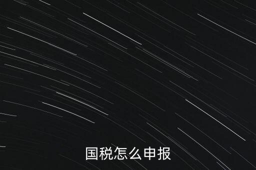 什么國稅局申報，國稅怎么申報