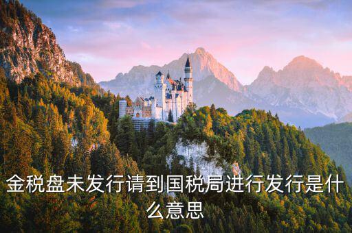 稅控發(fā)行是什么意思，金稅盤未發(fā)行請到國稅局進行發(fā)行是什么意思
