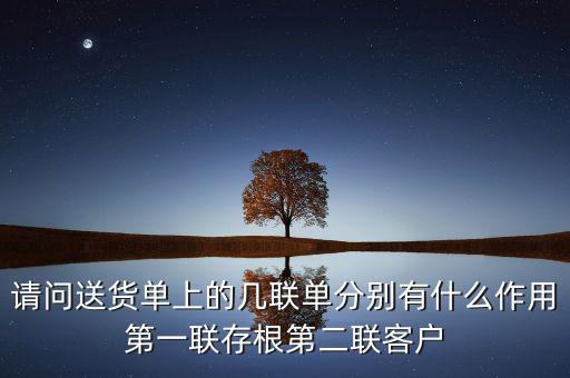 請問送貨單上的幾聯單分別有什么作用第一聯存根第二聯客戶