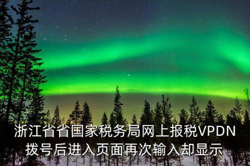 浙江省省國(guó)家稅務(wù)局網(wǎng)上報(bào)稅VPDN撥號(hào)后進(jìn)入頁面再次輸入?yún)s顯示