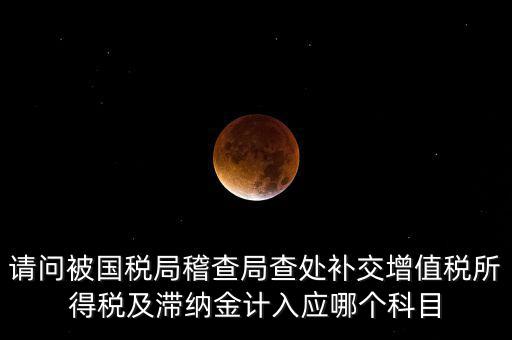 請問被國稅局稽查局查處補(bǔ)交增值稅所得稅及滯納金計入應(yīng)哪個科目