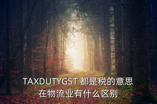ttps稅是什么，TAXDUTYGST 都是稅的意思在物流業(yè)有什么區(qū)別