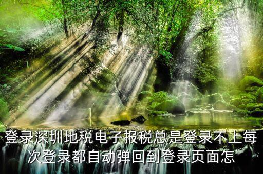 為什么報稅網(wǎng)頁跳密碼，登錄深圳地稅電子報稅總是登錄不上每次登錄都自動彈回到登錄頁面怎