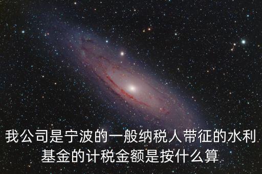 小微企業(yè)水利基金按什么繳，我公司是寧波的一般納稅人帶征的水利基金的計稅金額是按什么算