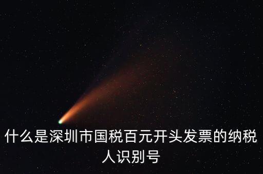 什么是深圳市國(guó)稅百元開頭發(fā)票的納稅人識(shí)別號(hào)