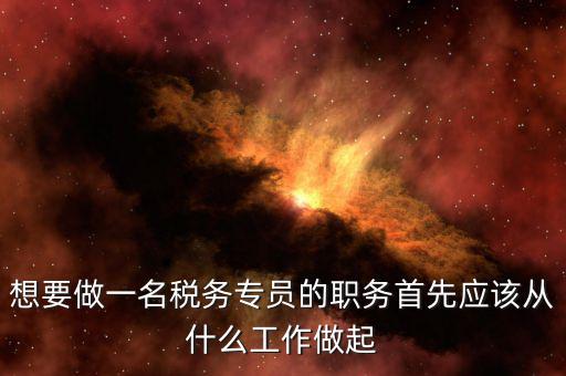 想要做一名稅務(wù)專(zhuān)員的職務(wù)首先應(yīng)該從什么工作做起