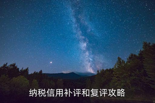 納稅信用補(bǔ)評和復(fù)評攻略