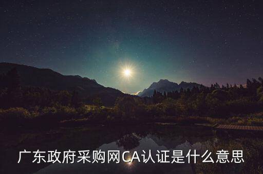 ca認(rèn)證是什么意思，廣東政府采購(gòu)網(wǎng)CA認(rèn)證是什么意思