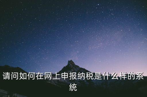 請問如何在網(wǎng)上申報(bào)納稅是什么樣的系統(tǒng)