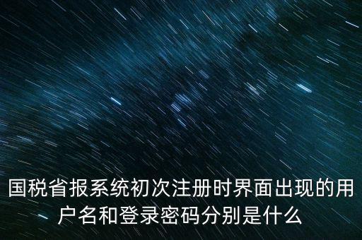 國(guó)稅省報(bào)系統(tǒng)初次注冊(cè)時(shí)界面出現(xiàn)的用戶名和登錄密碼分別是什么