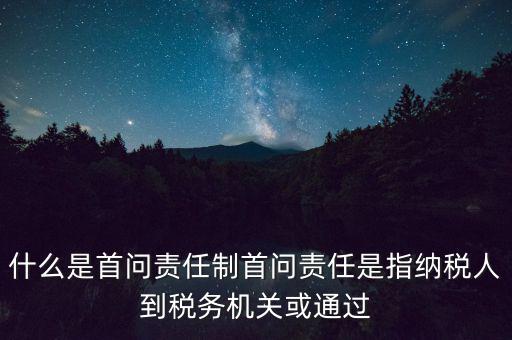 稅務(wù)首問責(zé)任制是什么，首問負(fù)責(zé)制度是指什么