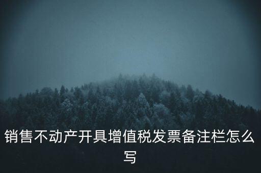 銷(xiāo)售不動(dòng)產(chǎn)開(kāi)具增值稅發(fā)票備注欄怎么寫(xiě)