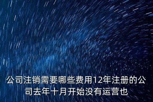 公司注銷需要哪些費(fèi)用12年注冊(cè)的公司去年十月開始沒有運(yùn)營也