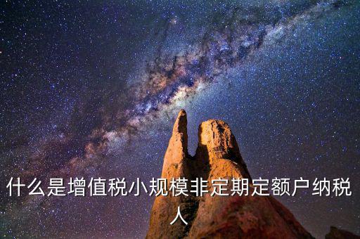 非定期定額報是什么意思，什么是增值稅小規(guī)模非定期定額戶納稅人