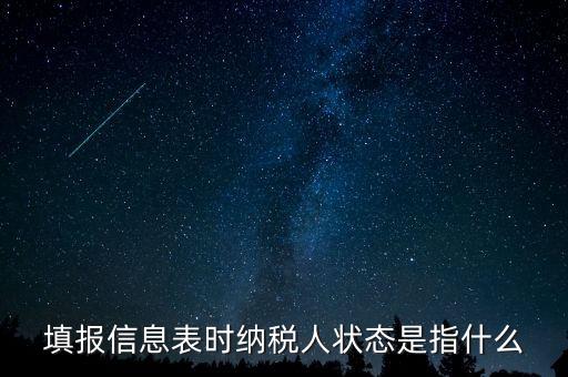 納稅人狀態(tài)03是什么意思，填報(bào)信息表時(shí)納稅人狀態(tài)是指什么
