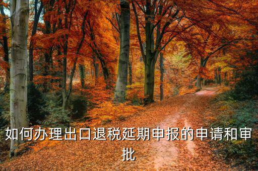 出口退稅申報延期需要什么資料，如何辦理出口退稅延期申報的申請和審批