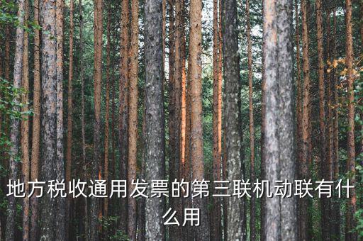 地方稅收通用發(fā)票的第三聯機動聯有什么用