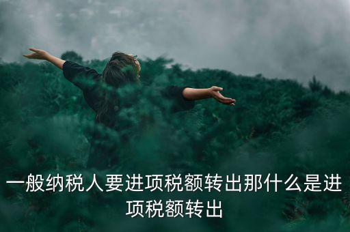 一般納稅人要進(jìn)項稅額轉(zhuǎn)出那什么是進(jìn)項稅額轉(zhuǎn)出
