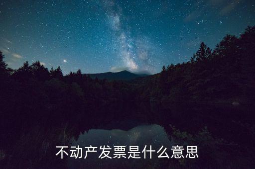 不動(dòng)產(chǎn)統(tǒng)發(fā)票有什么用，不動(dòng)產(chǎn)發(fā)票是什么意思