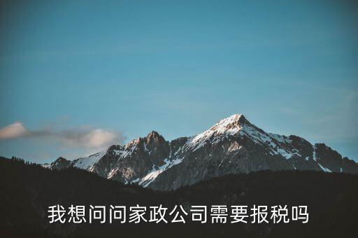 我想問(wèn)問(wèn)家政公司需要報(bào)稅嗎