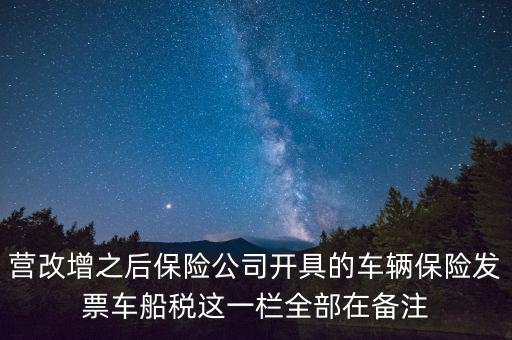 車船稅為什么開在備注里，保險公司代收的車船稅稅款是填在備注欄里的么