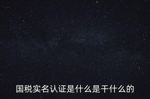 國稅實名制認(rèn)證要什么，國稅實名認(rèn)證是什么是干什么的