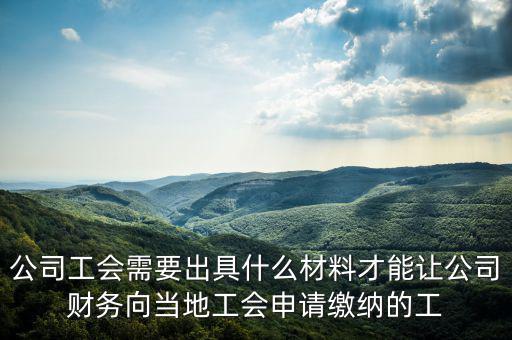 公司工會需要出具什么材料才能讓公司財務(wù)向當?shù)毓暾埨U納的工