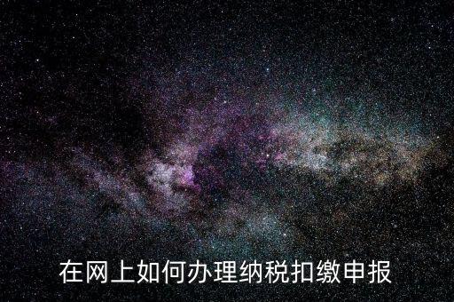 在網上如何辦理納稅扣繳申報