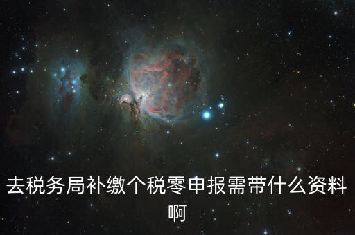 個稅補交帶什么資料，去稅務(wù)局補繳個稅零申報需帶什么資料啊