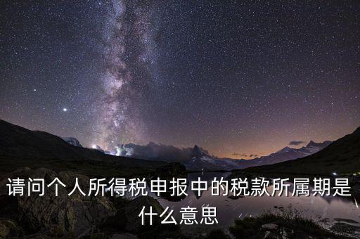 請(qǐng)問(wèn)個(gè)人所得稅申報(bào)中的稅款所屬期是什么意思