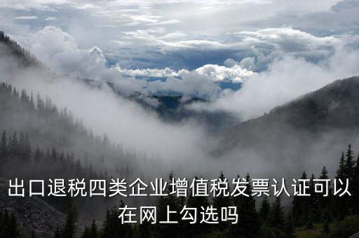 什么是出口四類企業(yè)，出口退稅四類企業(yè)增值稅發(fā)票認(rèn)證可以在網(wǎng)上勾選嗎