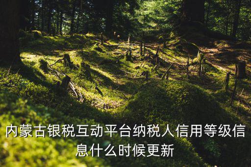 銀稅保互動是什么，內(nèi)蒙古銀稅互動平臺納稅人信用等級信息什么時候更新