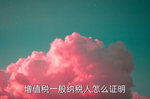 一般納稅人有什么證明，增值稅一般納稅人怎么證明