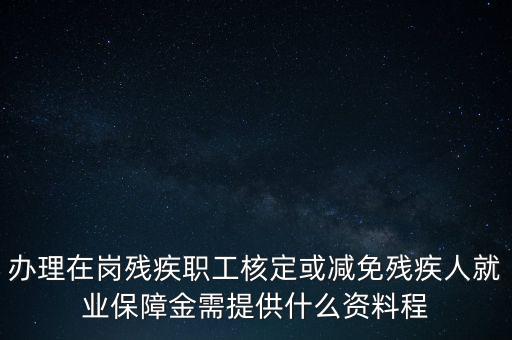 核定殘保金需要什么，辦理在崗殘疾職工核定或減免殘疾人就業(yè)保障金需提供什么資料程
