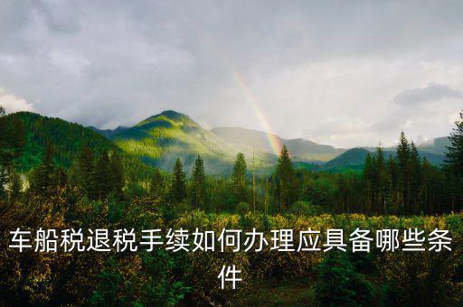 車船稅退稅需要什么，車船稅退稅手續(xù)如何辦理應(yīng)具備哪些條件