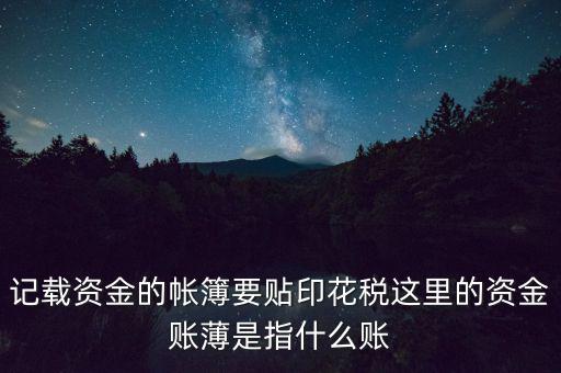 什么是資金賬簿，什么樣的賬簿屬于資金類賬簿