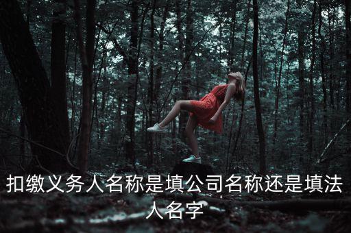 扣繳義務(wù)人名稱(chēng)是填公司名稱(chēng)還是填法人名字