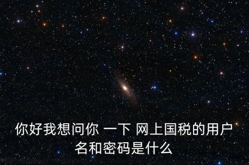 什么是電子稅務(wù)局密碼，你好我想問(wèn)你 一下 網(wǎng)上國(guó)稅的用戶名和密碼是什么