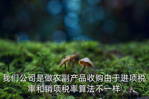 我們公司是做農副產品收購由于進項稅率和銷項稅率算法不一樣